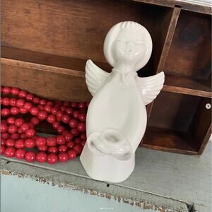 Vintage Christmas Porcelain Singing Angel Candleholder Figurine Dresden Germany